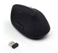 Ewent EW3158 Wireless Vertical Mouse Rechargeable, Ergonomic, Optical 800/1200/1800 DPI, 5 Keys, Prevents Carpal Tunnel Disorder, Black