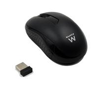 Ewent EW3223 Mouse Wireless con Sensore Ottico da 1000 dpi, Ricevitore Nano USB, Nero