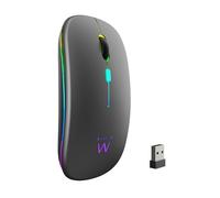 ewent Rechargeable Wireless Mouse with RGB Lights | Bluetooth 5.2 & 2.4 GHz | Adjustable DPI (800/1200/1600) | Silent Buttons | Compatible with Windows, Mac, iOS, Android