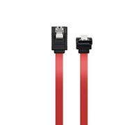 Ewent SATA III 6GB/s Cable - L-Type, 90° 50cm, Red with Metal Clips