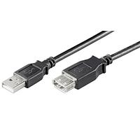 Ewent USB 2.0 Cable Type a/a/Male to Female Dual Shielding AWG 28 Copper Instalment of Transfer Upto 480Mbit, Black 1.80 m black
