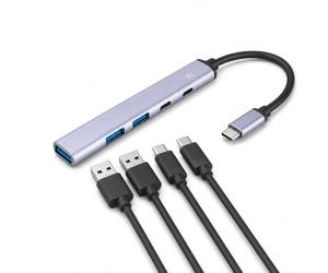 Ewent USB C 3.0 Hub, 5-Port Adapter 1x PD100W, 1x USB-C, 3x USB-A, Aluminum Type C Hub, Multicharge-Port Dock for MacBook Pro/Air, Dell XPS, Lenovo, HP Laptops,iPad, iPhone, Samsung and more