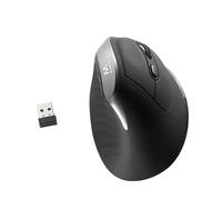 Ewent Wireless Vertical Mouse, Ergonomic Optical Design, 800/1200/2400 DPI Adjustable, Nano Receiver USB-A, 2.4GHz, 6 Buttons, for PC,Computer,Laptop,Mac,Laptop, for Home and Office, Black