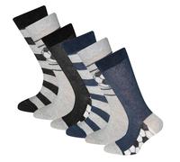 Ewers Boys Socks, 6 Pack - Socks, Football, Cotton Gray/Black/Blue ...