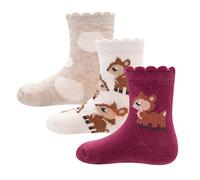 Ewers Unisex kids Rehkitz 3er Pack Socks, MEHrFARBIg,