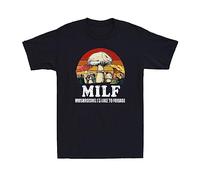 ewewerdrERA Milf Mushrooms I'd Like to Forage Funny Fungi Foraging Mushroom Vintage T-Shirt Black 3XL