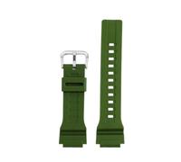 ewgrkba 18mm 20mm Rubber Watch Band Compatible With Casio MCW-200H/AE1500WH WatchStrap Convex Joint Sport Accessories(Green-silver,MCW-200H-20mm)