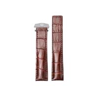 ewgrkba 19mm 20mm 22mm Genuine Leather Strap Compatible With Tag Heuer Watch Carrera Monaco Series Watch Belt Black Brown Man Watch Accessories(Brown silver buckle,22mm)