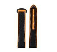 ewgrkba 20mm 21mm 22mm Nylon Rubber Watchband Compatible With Omega SEAMASTER PLANET OCEAN Men Deployant Clasp Strap Watch Accessorie Silicone Watch(Black orange black,20mm)