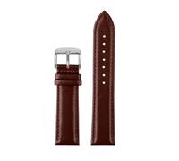 ewgrkba 20mm 22mm Cowhide Watchband Compatible With Casio EDIFICE EFV540 EFS-S500 EFR-303 EFR-552 Genuine Leather Strap Men Folding Buckle Bracelet(Brown silver pin,21mm)