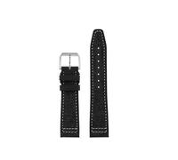 ewgrkba 20mm Nylon Fluorine Rubber Watch Strap Compatible With IWC PILOT'S WATCHES IW388101 Waterproof And Sweat FKM Watchband(Blackwhite-silver,21mm)