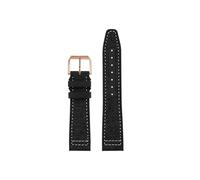ewgrkba 20mm Nylon Fluorine Rubber Watch Strap Compatible With IWC PILOT'S WATCHES IW388101 Waterproof And Sweat FKM Watchband(Blackwhite-rosegold,21mm)
