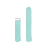 ewgrkba 22-12mm Waterproof And Sweat Silicone Watch Band Compatible With Casio EFR-S108D Modify Watchstrap With Student Wristband(Turquoise-Silver)