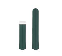 ewgrkba 22-12mm Waterproof And Sweat Silicone Watch Band Compatible With Casio EFR-S108D Modify Watchstrap With Student Wristband(Green-silver)