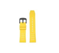 ewgrkba 24mm Fluororubber Watchband Compatible With Casio GA2200/2000 PRG-600 PRW-6600 WatchStrap Green Blue Yellow Orange With Men's Watch Chain(Yellow-Black)