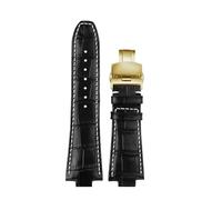 ewgrkba 29x13 Genuine Leather Watch Strap Compatible With Michael Kors Bracelet Mk 8184 8729 9020 MK8152 MK9020 9026 8296 8445 Men Cowhide WatchBand(A black GK Folding)