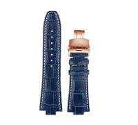 ewgrkba 29x13 Genuine Leather Watch Strap Compatible With Michael Kors Bracelet Mk 8184 8729 9020 MK8152 MK9020 9026 8296 8445 Men Cowhide WatchBand(A Blue RG Folding)
