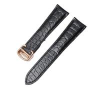 ewgrkba Alligator Leather Strap Compatible With Cartier Solo Tank London Genuine Leather Black Brown Watch Band Compatible With Men And Women 16 18 20 22 24mm(Black-rosegold,24mm)