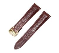 ewgrkba Alligator Leather Strap Compatible With Cartier Solo Tank London Genuine Leather Black Brown Watch Band Compatible With Men And Women 16 18 20 22 24mm(Brown-gold,17mm)