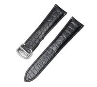 ewgrkba Alligator Leather Strap Compatible With Cartier Solo Tank London Genuine Leather Black Brown Watch Band Compatible With Men And Women 16 18 20 22 24mm(Black-silver,19mm)