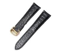 ewgrkba Alligator Leather Strap Compatible With Cartier Solo Tank London Genuine Leather Black Brown Watch Band Compatible With Men And Women 16 18 20 22 24mm(Black-gold,20mm)
