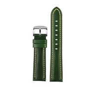 ewgrkba Compatible With Any 18mm 20mm 21mm 22m With Mat Genuine Leather Watch Strap Men Cowhide Watchband Wristwatch Band Bracelet Accessories(A green steel,20mm)