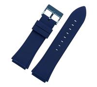 ewgrkba Compatible With Guess W0247G3/W0248G5/W0040G6 /W0040G7 /W0040G9/ W0407G2 22mmBlue Black Soft Rubber Watchband Sport Silicone Strap Bracelet(Blue blue buckle)