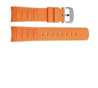 ewgrkba Compatible With Mido Multifort TV M049.526 Rubber Watch Strap 22mm M049 Curved Interface Silicone Watch Accessories Watchband(Orange-silver)