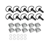 ewgrkba Compatible With Off-Road Scooter Street Motorcycle Suzuki Ducati Aprilia 19mm Universal Quick Release D-ring Turn Clip Race Fairing Fastener(10pcs Black)