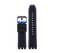 ewgrkba Compatible With Swatch Silicone Strap 19mm 20mm 21mm Wrist Band Strap Orange Blue Gray Red Watchband Women Men's Watch Bracelet Accessories(Black Blue black,19mm)