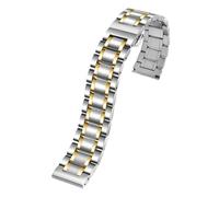 ewgrkba Compatible With Tissot Rossini Longines Curved End Stainless Steel Bracelet 14 16 17 18 19mm 20mm 21mm 22mm 23mm 24mm Steel Band Watch Strap(Silver gold,21mm)