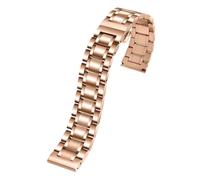 ewgrkba Compatible With Tissot Rossini Longines Curved End Stainless Steel Bracelet 14 16 17 18 19mm 20mm 21mm 22mm 23mm 24mm Steel Band Watch Strap(Rose gold,22mm)