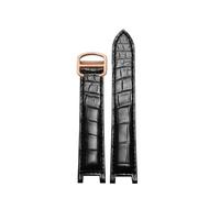 ewgrkba Crocodile Alligator Watchband Compatible With PASHA DE CARTIER W3109151 W3018651 Crocodile Watch Strap Mens Watches Top Luxury(Black rose gold,18.10mm)