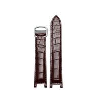 ewgrkba Crocodile Alligator Watchband Compatible With PASHA DE CARTIER W3109151 W3018651 Crocodile Watch Strap Mens Watches Top Luxury(Brown silver,20.12mm)