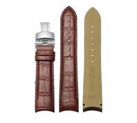 ewgrkba Curved End Genuine Leather Watchband 22mm 23mm 24mm Compatible With Tissot Couturier T035 Watch Band Steel Buckle Strap Wrist Bracelet Brown(Brown Silver,24mm)