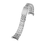 ewgrkba Curved End Metal Watchband Compatible With Tudor Princes 13 17mm 19 20mm Folding Buckle Men's Women's Solid Stainless Steel Strap Bracelet(Silver,19mm)