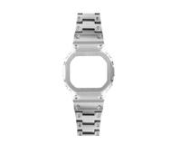 ewgrkba DW-H5600 Compatible With Casio G-SHOCK DW-H5600 Bluetooth Heart Rate Watchband Modified Smallblock Stainless Steel Strap Bezel Case Bracelet(Silver case Strap)