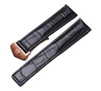 ewgrkba Genuine Leather Strap Compatible With Tag Heuer Watch Carrera Monaco Watch Belt Black Brown Bracelet Wristwatch Watchband(Black-rosegold,20mm)