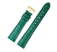 ewgrkba Leather Watchband Compatible With SWAROVSKI 5547642 5452498 5452501 Cowhide Leather Watch Strap 17MM Pin Buckle Women Bracelet Quick Release(Green-gold,17mm)