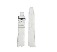 ewgrkba Leather Watchstrap Compatible With Hamilton VENTURA H24525331 H24585331 24551331 H24595331 Cowhide Watchband Men's Watch Accessories 21mm(1White-silver)
