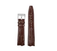 ewgrkba Leather Watchstrap Compatible With Hamilton VENTURA H24525331 H24585331 24551331 H24595331 Cowhide Watchband Men's Watch Accessories 21mm(Brown-silver)