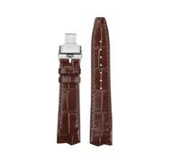 ewgrkba Leather Watchstrap Compatible With Hamilton VENTURA H24525331 H24585331 24551331 H24595331 Cowhide Watchband Men's Watch Accessories 21mm(1Brown-silver)