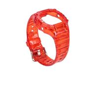 ewgrkba Men Resin Strap Case Compatible With Casio G-shock DW-5600/5000/5025 GW-B5600 G-5600E GW-M5610/M5600 Silicone Watchband Transparent Bracelet(Jelly red,5600mm)