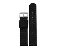 ewgrkba Nylon Canvas Strap Compatible With Casio 3744 MTP Strap MTP-M305 1183 V006 V001 Square Moon Bracelet Mtp M035 Watch Band 20mm Black Blue(Black silver)