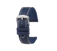 ewgrkba Nylon Rubber Watchband 20mm 22mm Silicone Wrist Band Bracelet Compatible With Omega Butterfly Buckle Watch Strap Compatible WithCompatible With Citizen(Blue silver buckle,22mm)