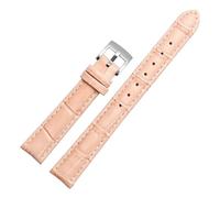 ewgrkba Pink Red White Blue Compatible With Casio Fossil Tissot Armani Watch Strap 10mm 12mm 14mm 16mm 18mm Women Genuine Leather WatchBand Bracelet(A Pink steel,14mm)
