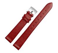ewgrkba Pink Red White Blue Compatible With Casio Fossil Tissot Armani Watch Strap 10mm 12mm 14mm 16mm 18mm Women Genuine Leather WatchBand Bracelet(B Red steel,12mm)