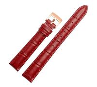 ewgrkba Pink Red White Blue Compatible With Casio Fossil Tissot Armani Watch Strap 10mm 12mm 14mm 16mm 18mm Women Genuine Leather WatchBand Bracelet(A Red rose gold,20mm)