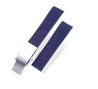 ewgrkba Rubber Silicone Watch Strap Watchband Compatible With Longines Strap Compatible With Conquest HydroConquest L3.742 782 Series 21mm(Blue-silver)