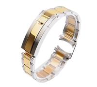 ewgrkba Watch Bracelet Compatible With Rolex Daytona Water Ghost Submariner Watch Accessories Band Chain Solid Stainless Steel Watch Strap 20Mm 21Mm(Gold-silver,20mm)